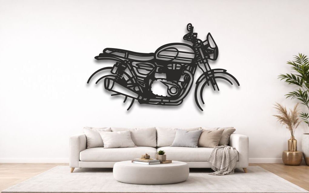 Triumph Speed Twin Silhouette Metal Wall Art
