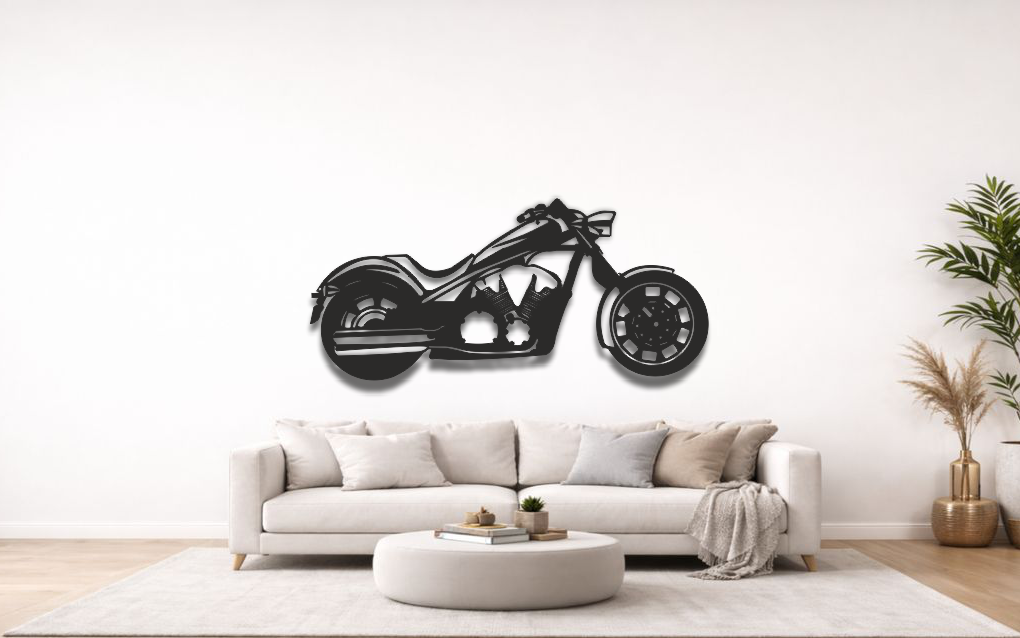Vintage Motorcycle Metal Wall Art – Classic Bike Decor