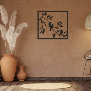 Love Birds Metal Wall Art – Romantic Decorative Wall Piece for Bedroom & Living Room