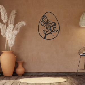 Butterfly Metal Wall Art  With Tree