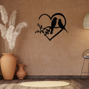 Birds Metal Wall Art Hanging Silhouette Bird Wall Art Decor Family Black Wall Decor for Living Room